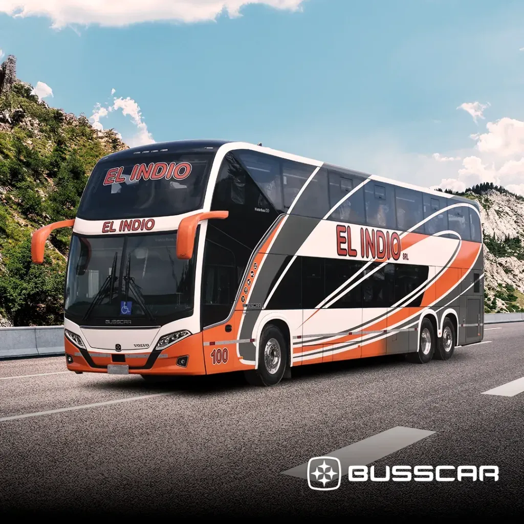 Vissta Buss DD montado sobre o chassi Volvo (Divulgação)