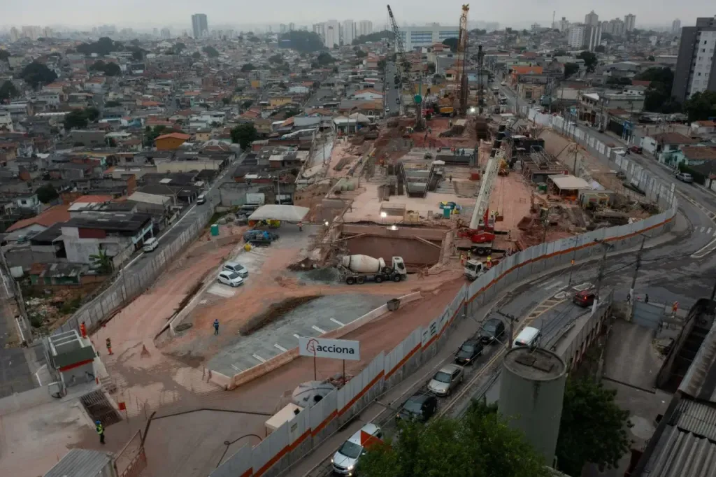 Obras da estação Brasilândia (Divulgação: Linha Uni)