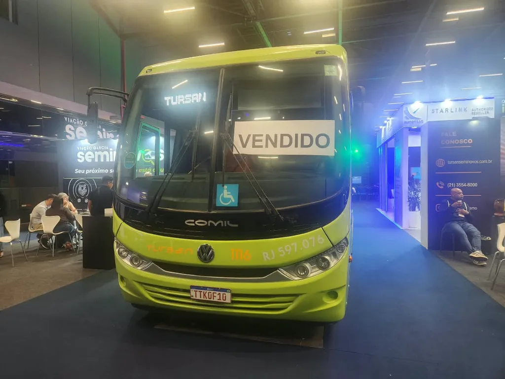 Modelo vendido durante a Lat.Bus 2026 (Foto: Márcia Pinna)