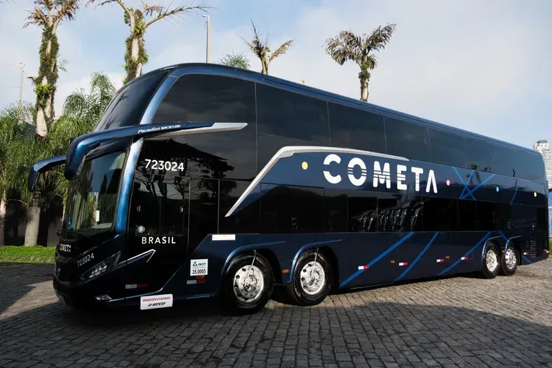 Ônibus com a nova logomarca da Viação Cometa (Divulgação)