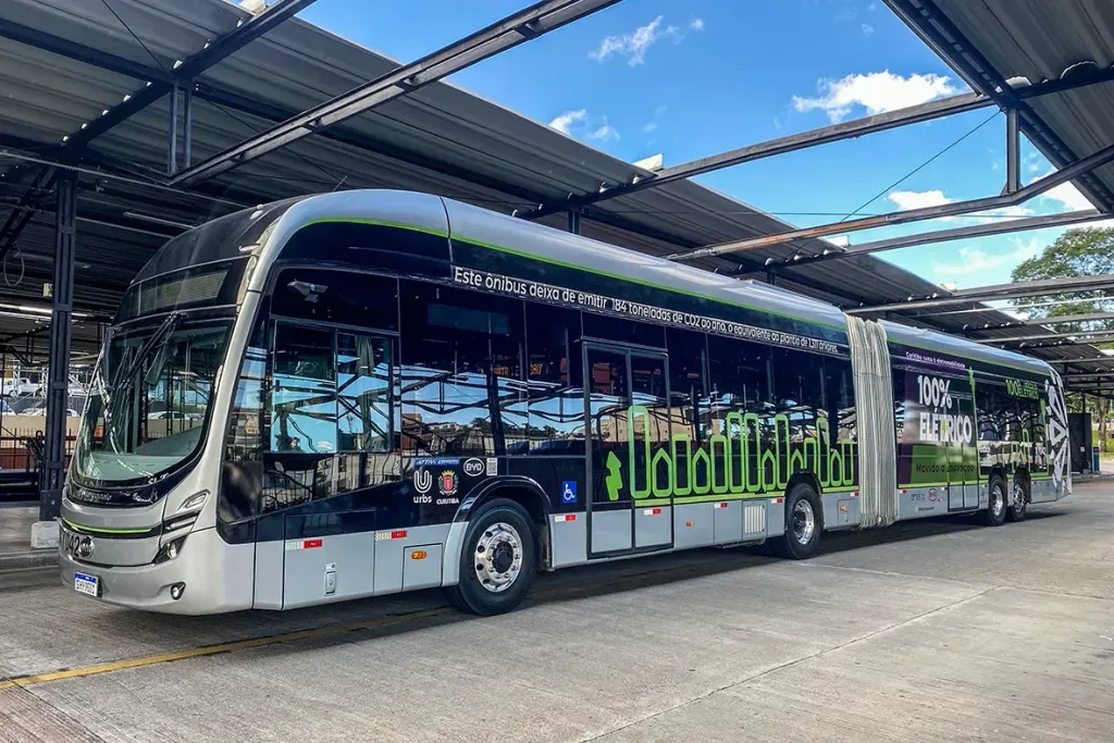Ônibus elétrico da BYD. Foto: Hully Paiva/SMCS
