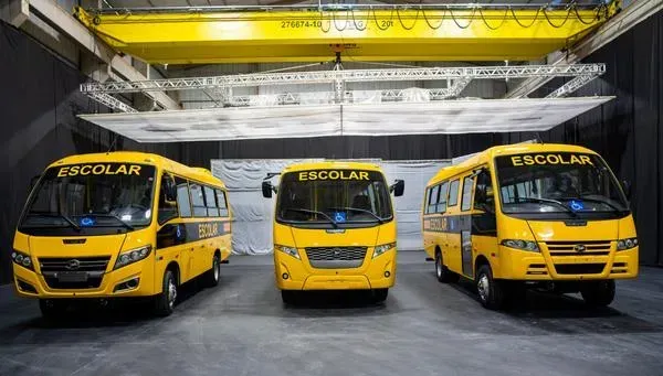 Primeiros ônibus escolares totalmente automáticos da América do Sul (Divulgação)