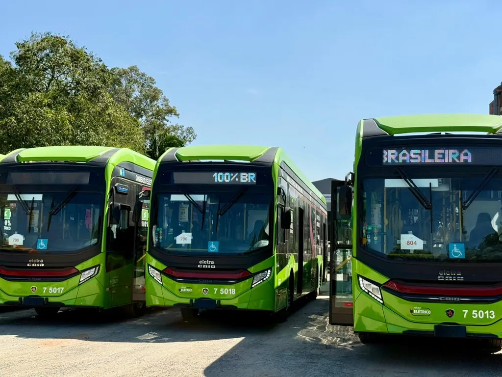Novos ônibus elétricos Eletra entregues à KBPX para operação na cidade de São Paulo (Divulgação)