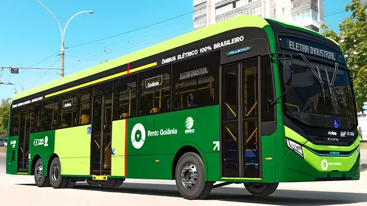 O modelo de 15 metros tem piso alto e capacidade para 94 passageiros e um cadeirante (Divulgação)