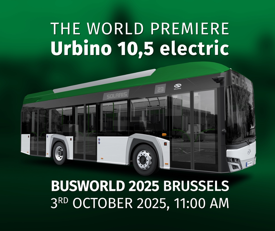 Solaris apresentará o ônibus elétrico Urbino 10.5 na Busworld Europe